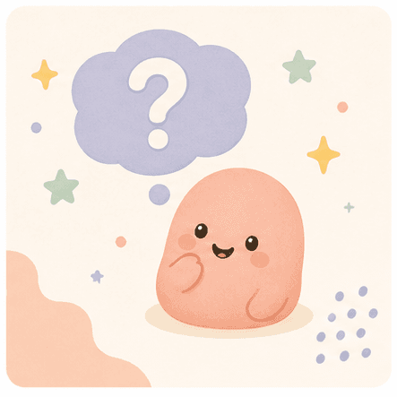 Kawaii question character for frequently asked questions